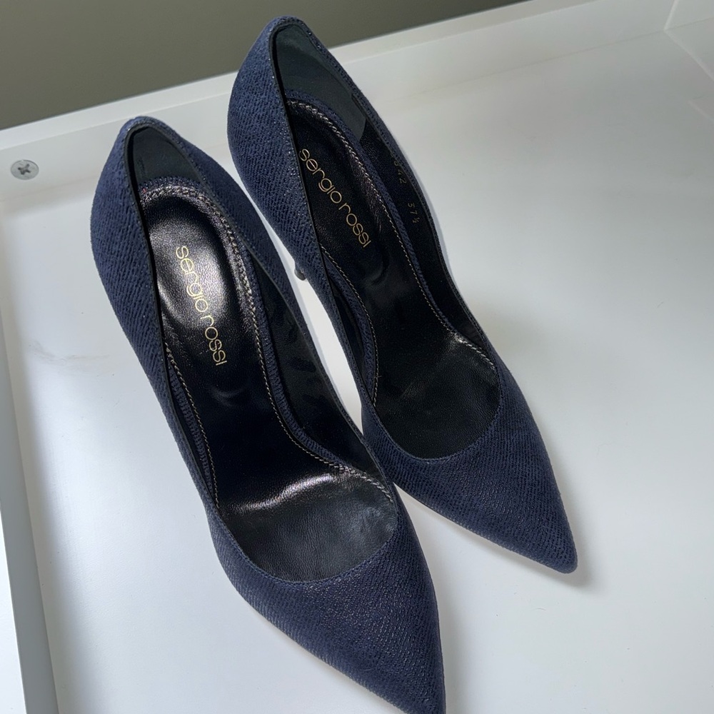 Sergio Rossi Navy Blue Women's Heels